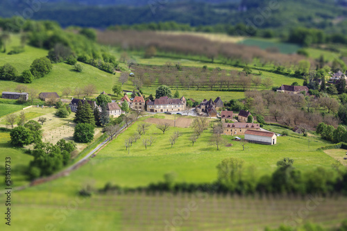 Photo: Panoramic view of the tiny village in France Panoramic view of the tiny village in France