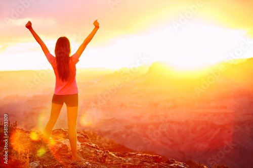 Photo: Freedom and adventure - woman happy, Grand Canyon Freedom and adventure - woman happy, Grand Canyon