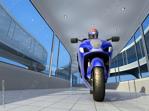 Illustration: The motorcyclist. The motorcyclist.