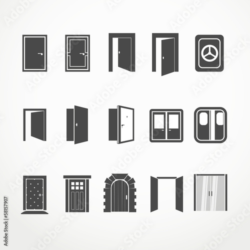 Vector: Different doors web icons collection Different doors web icons collection