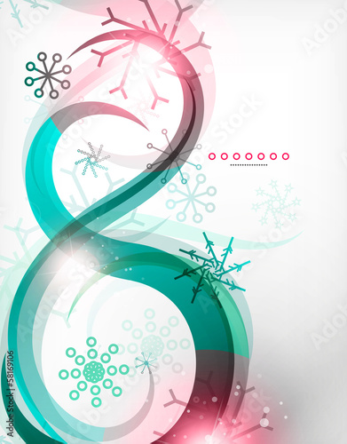 Vector: Colorful Christmas swirl abstraction with lights Colorful Christmas swirl abstraction with lights
