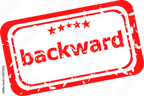 Illustration: backward word on red rubber grunge stamp backward word on red rubber grunge stamp