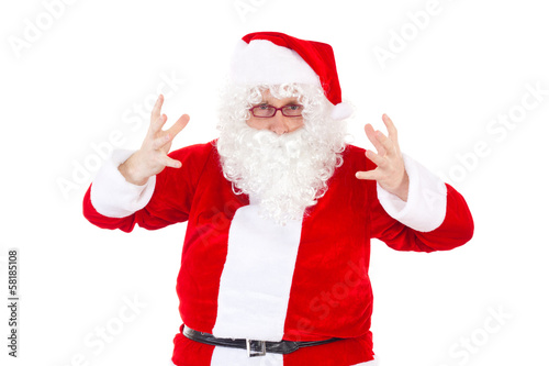 Photo: Desperate Santa Claus on white background Desperate Santa Claus on white background