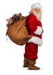 Real Santa Claus carrying big bag