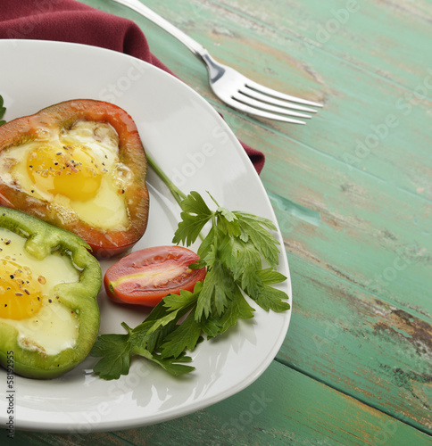 Photo: Fried Eggs With Sweet Pepper Fried Eggs With Sweet Pepper