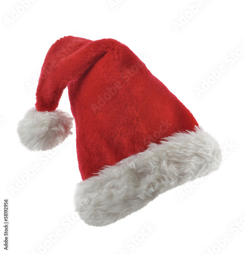 Photo: Santa Claus Red Hat Isolated On White Santa Claus Red Hat Isolated On White