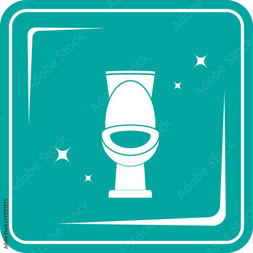 Vector: background with blue icon with shiny white toilet background with blue icon with shiny white toilet