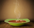 Fresh delicious home cooked soup with steam Fresh delicious home cooked soup with steam
