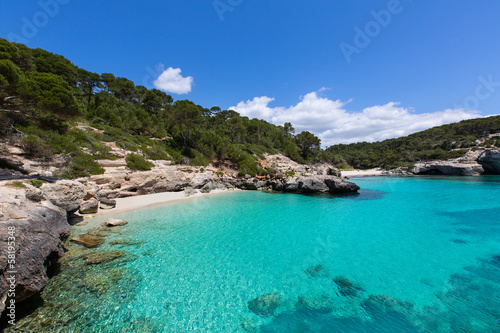 Photo: Cala Mitjana y Mitjaneta in Menorca Ciutadella at Balearic Cala Mitjana y Mitjaneta in Menorca Ciutadella at Balearic