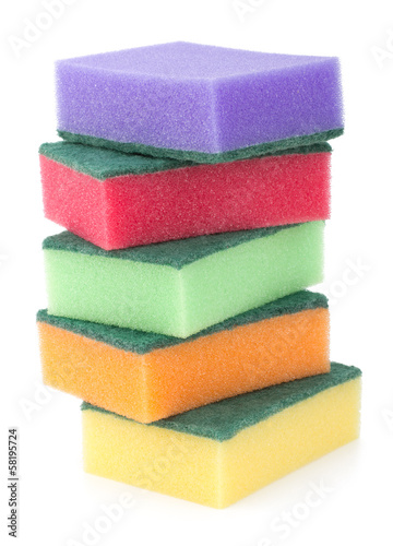 Photo: sponges isolated on the white background sponges isolated on the white background