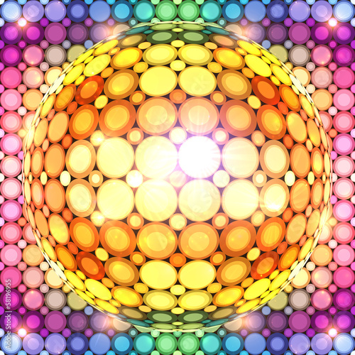Vector: Shining colorful disco ball Shining colorful disco ball