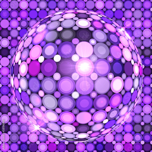 Vector: Violet shining vector disco ball Violet shining vector disco ball