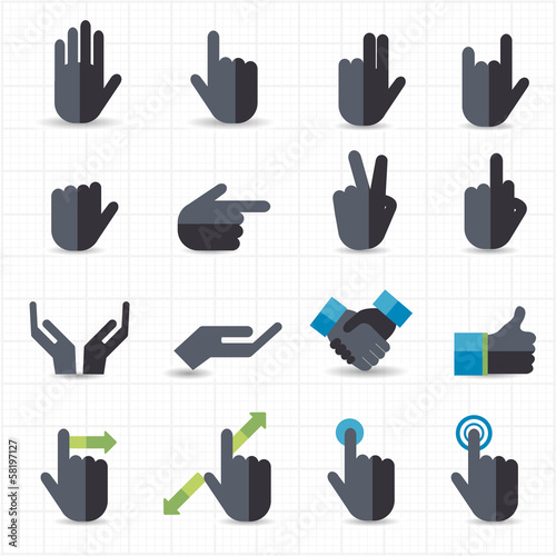Vector: Hand gesture black icons Hand gesture black icons