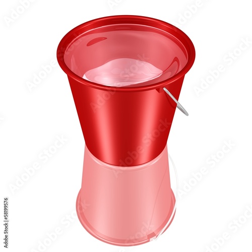 Illustration: ein Eimer mit klarem Wasser ein Eimer mit klarem Wasser