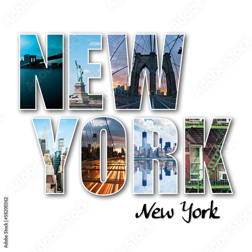 Photo: New York collage of different famous locations of the Big Apple. New York collage of different famous locations of the Big Apple.