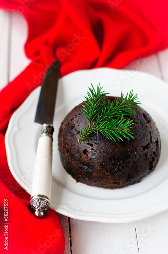 Photo: Christmas Pudding, copy space for your text Christmas Pudding, copy space for your text