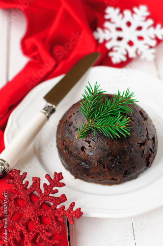 Photo: Christmas Pudding, copy space for your text Christmas Pudding, copy space for your text
