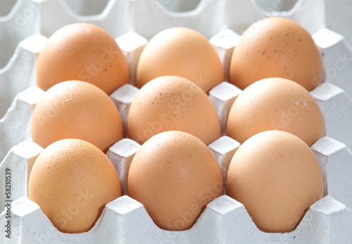 Photo: Chicken brown eggs Chicken brown eggs