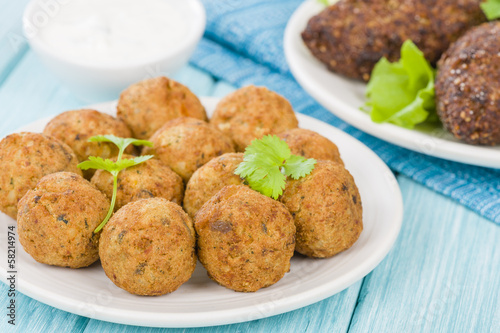Photo: Falafel - Middle Eastern chickpea and fava beans fried balls Falafel - Middle Eastern chickpea and fava beans fried balls