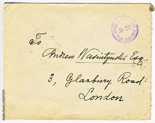Photo: Antique censored WW1 tsarist era letter with London address Antique censored WW1 tsarist era letter with London address