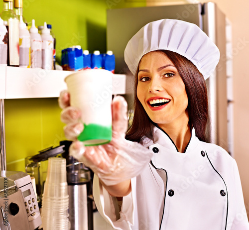 Photo: Female chef uniform. Female chef uniform.