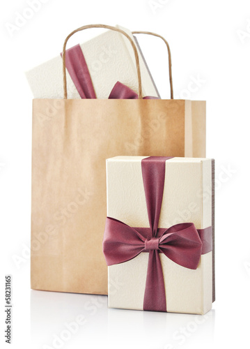 Photo: Paper bag with gifts Paper bag with gifts