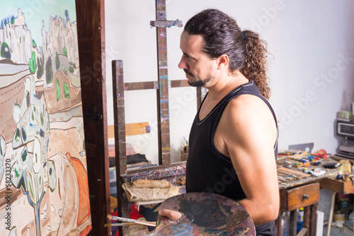 Photo: Concentrated painter Concentrated painter