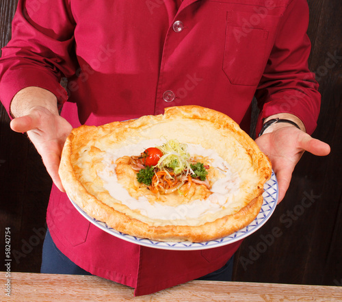 Photo: Omelette in the hands Omelette in the hands
