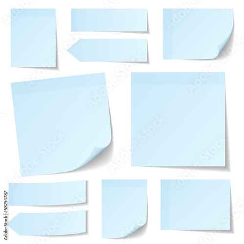 Vector: Collection Blue Stick Notes Collection Blue Stick Notes