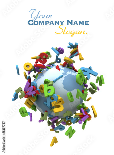 Illustration: Colorful World of letters slogan Colorful World of letters slogan