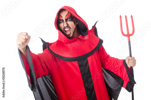 Photo: Man devil in red costume Man devil in red costume