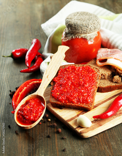 Photo: Composition with salsa sauce Composition with salsa sauce