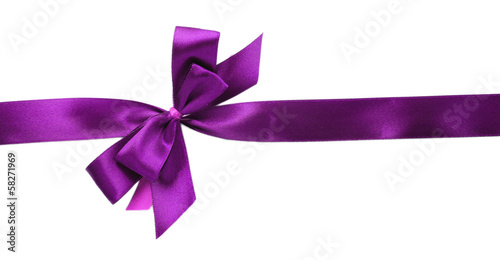 Photo: Color gift satin ribbon bow, isolated on white Color gift satin ribbon bow, isolated on white