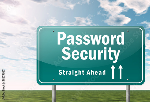 Illustration: Highway Signpost "Password Security" Highway Signpost "Password Security"