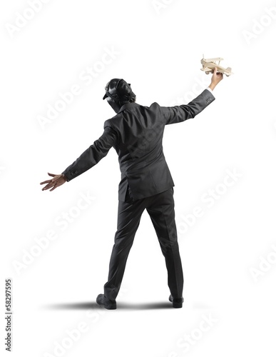 Photo: Businessman wants to fly Businessman wants to fly