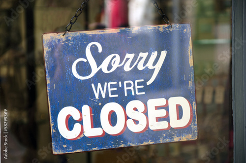 Photo: Vintage closed sign Vintage closed sign