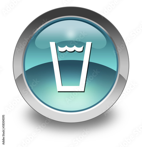 Illustration: Light Blue Glossy Pictogram "Drinking Water" Light Blue Glossy Pictogram "Drinking Water"