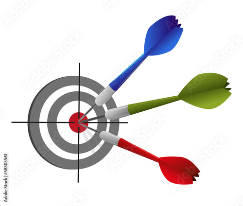 Vector: Ziel 3 Dartpfeile Erfolg Konzept Dartscheibe - Vektor Ziel 3 Dartpfeile Erfolg Konzept Dartscheibe - Vektor