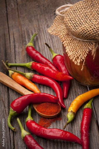 Photo: hot pepper and spices hot pepper and spices