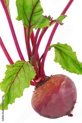 Photo: beetroot isolated on white beetroot isolated on white