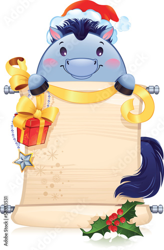 Vector: The Blue Horse is a symbol of the approaching new 2014 year. The Blue Horse is a symbol of the approaching new 2014 year.