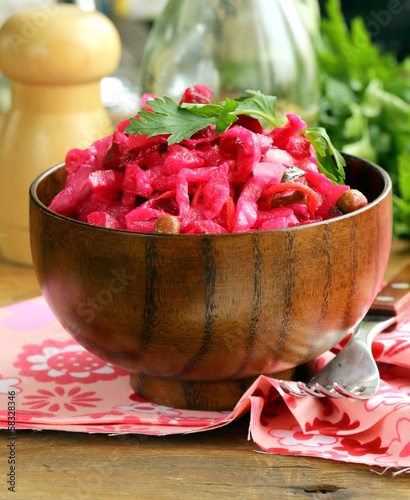 Photo: Russian salad with beetroot, cabbage and potatoes Russian salad with beetroot, cabbage and potatoes