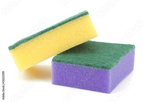 Photo: sponges isolated on the white background sponges isolated on the white background