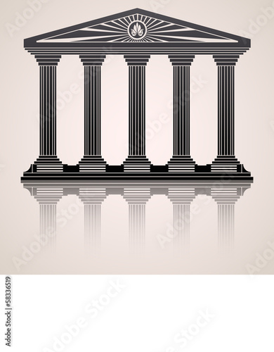 Illustration: Antique roman temple stylized background Antique roman temple stylized background