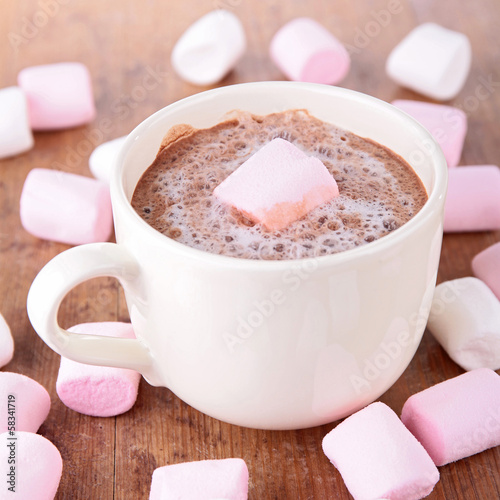 Photo: hot chocolate with marshmallows hot chocolate with marshmallows