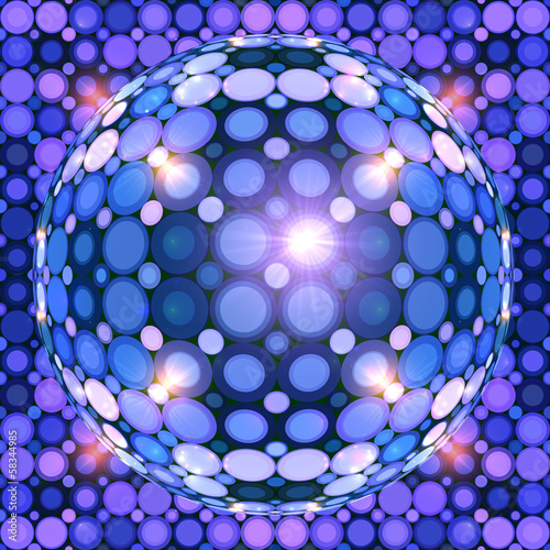 Vector: Blue shining vector disco ball Blue shining vector disco ball
