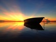 reflection on boat and sunrise reflection on boat and sunrise
