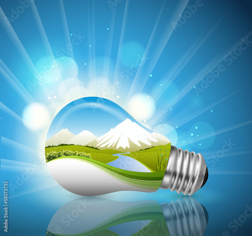 Vector: Lightbulb, Ecological concept Lightbulb, Ecological concept