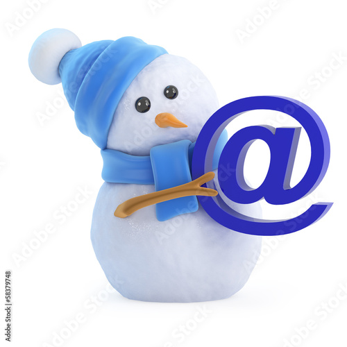 Illustration: Snowman has an email address Snowman has an email address