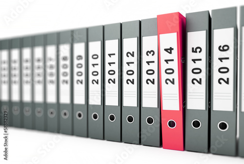 Illustration: office folders, binder new year 2014 on a white background office folders, binder new year 2014 on a white background